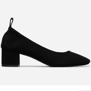 Everlane Day Heel, Black Suede, Size 10